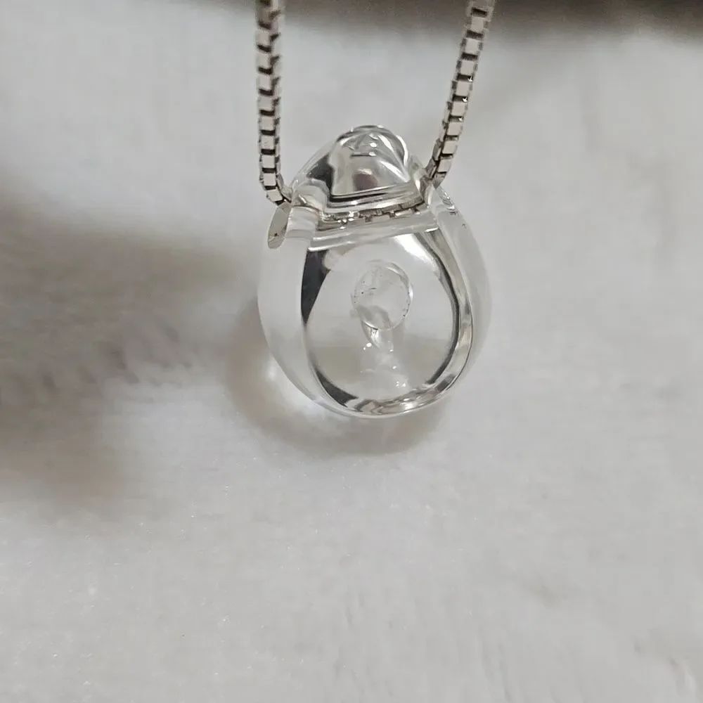 Sterling Silver Necklace with 2 Interchangeable Crystal Pendants